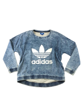Adidas Originals Vintage pullover blue acid wash Big Logo dolman sleeve XL RARE